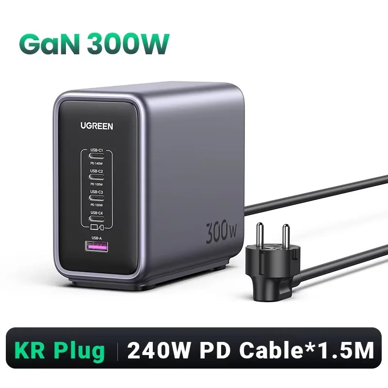 300W GaN Desktop Charging Station for Laptops and Smartphones - 26