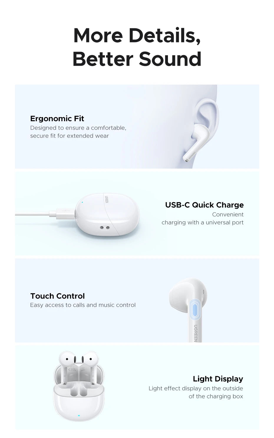 Wireless Bluetooth 6.0 TWS Earbuds with 35-Hour Battery Life - 20