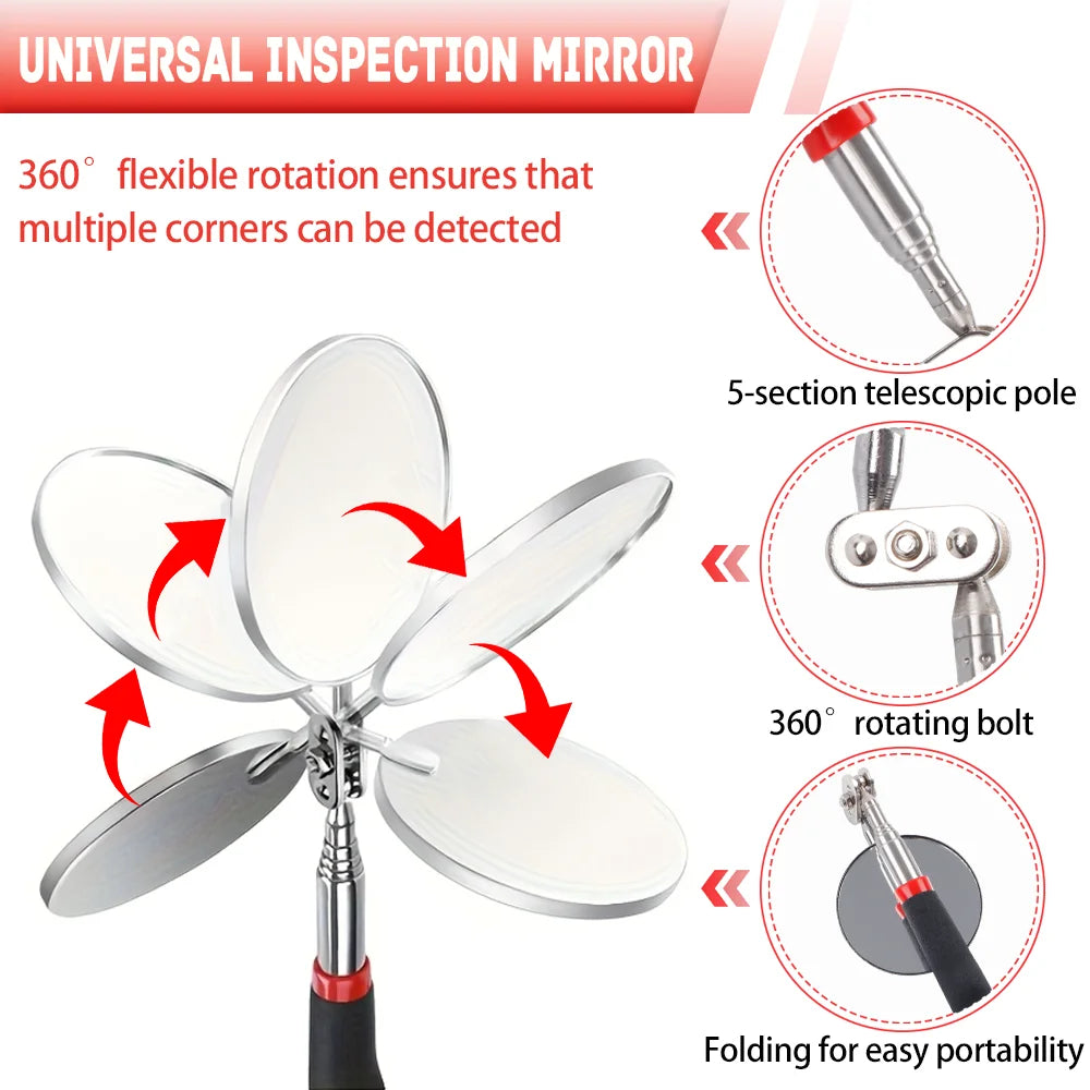 Telescopic Magnetic Pickup Tool and Inspection Mirror Set - 4