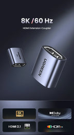 8K HDMI 2.1 Female to Female Extension Cable Coupler