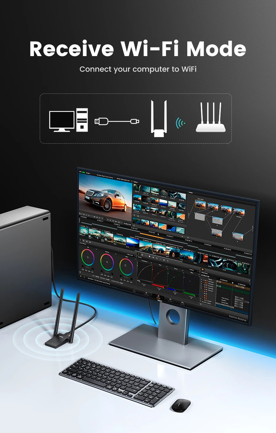 AX1800 Wi-Fi 6 USB 3.0 Dual-Band Wireless Adapter for PC and Laptop