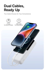 20000mAh Portable Power Bank with Integrated Fast Charging Cables