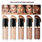 Full Coverage Waterproof Liquid Concealer and Sculpting Foundation