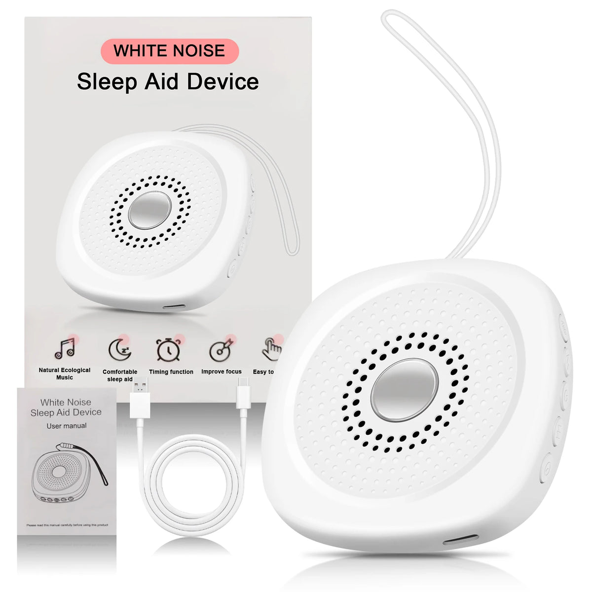 Portable White Noise Sound Machine for Baby and Adult Sleep