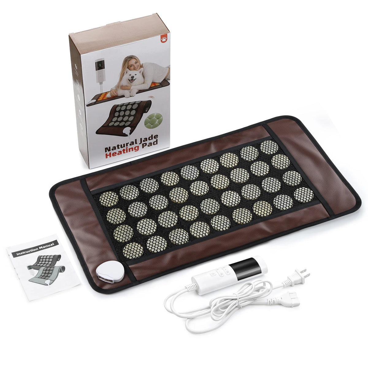 Double-Sided Natural Jade Heating Pad for Back and Muscle Relief