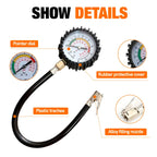 Heavy Duty Analog Tire Pressure Gauge for Cars and Motorcycles