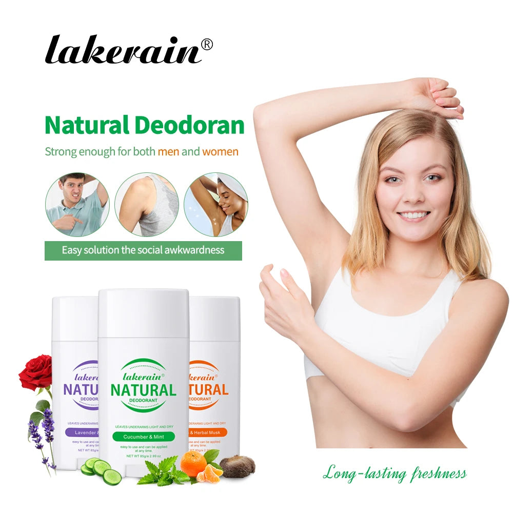 Long-Lasting Natural Solid Deodorant Stick for Men and Women