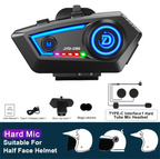 Motorcycle Helmet Bluetooth 5.4 Headset with RGB Lights IPX67 Waterproof