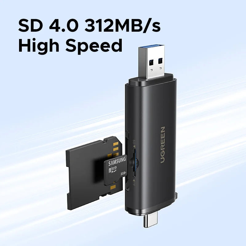 USB-C and USB 3.0 SD 4.0 Memory Card Reader - 2