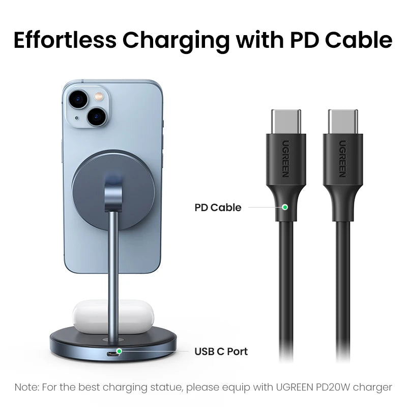 2-in-1 Magnetic Wireless Charging Stand for iPhone and Earbuds - 6