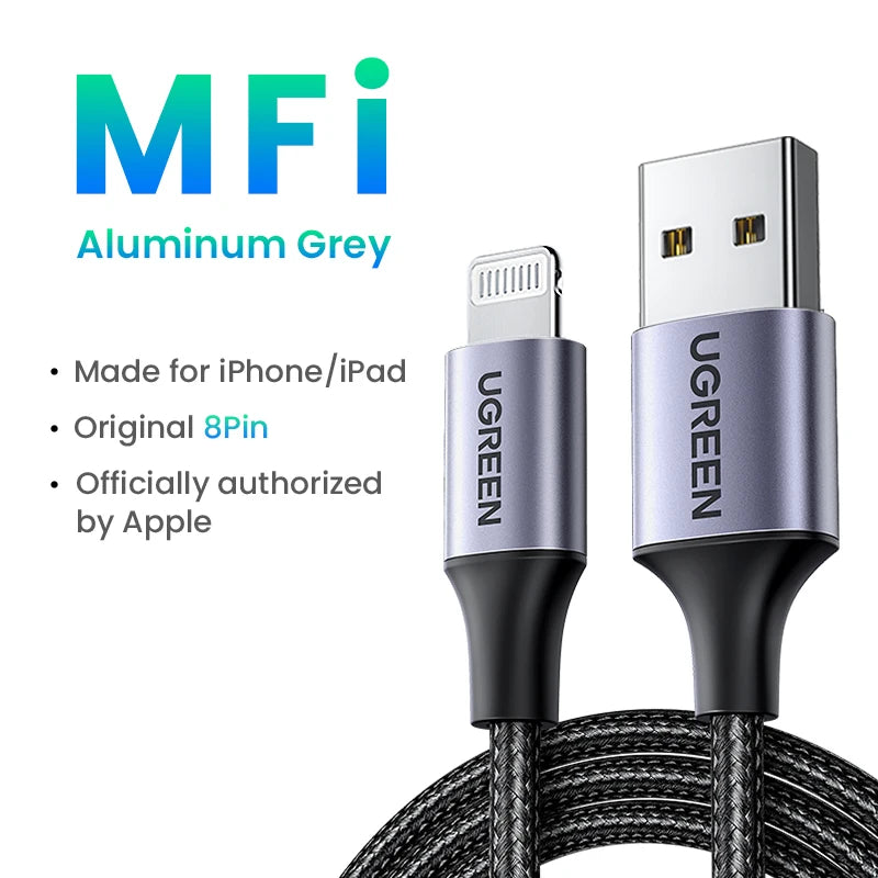 MFi Certified 2.4A Fast Charging USB to Lightning Cable