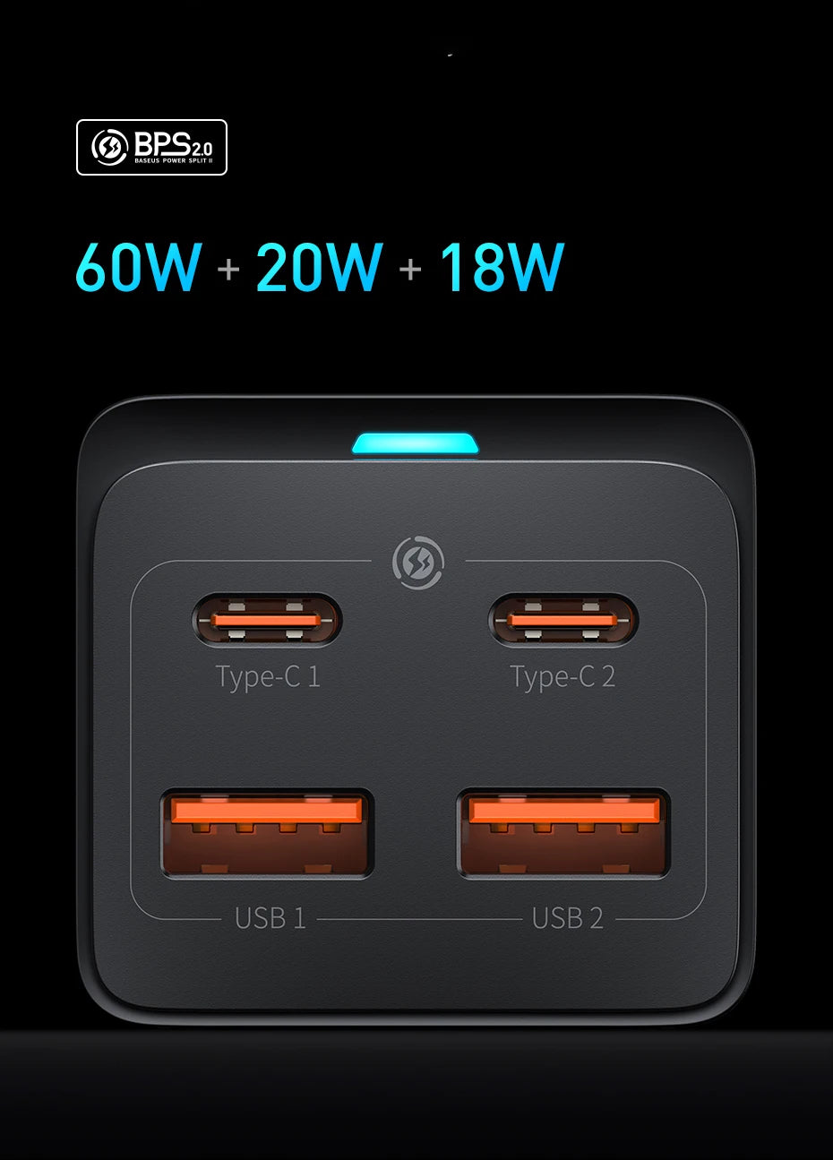 4-Port GaN Desktop Fast Charger for Laptops and Phones - 15