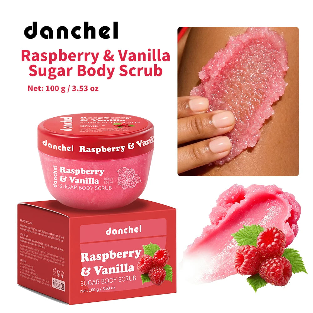 Raspberry Vanilla Sugar Body Scrub for Exfoliation - 21