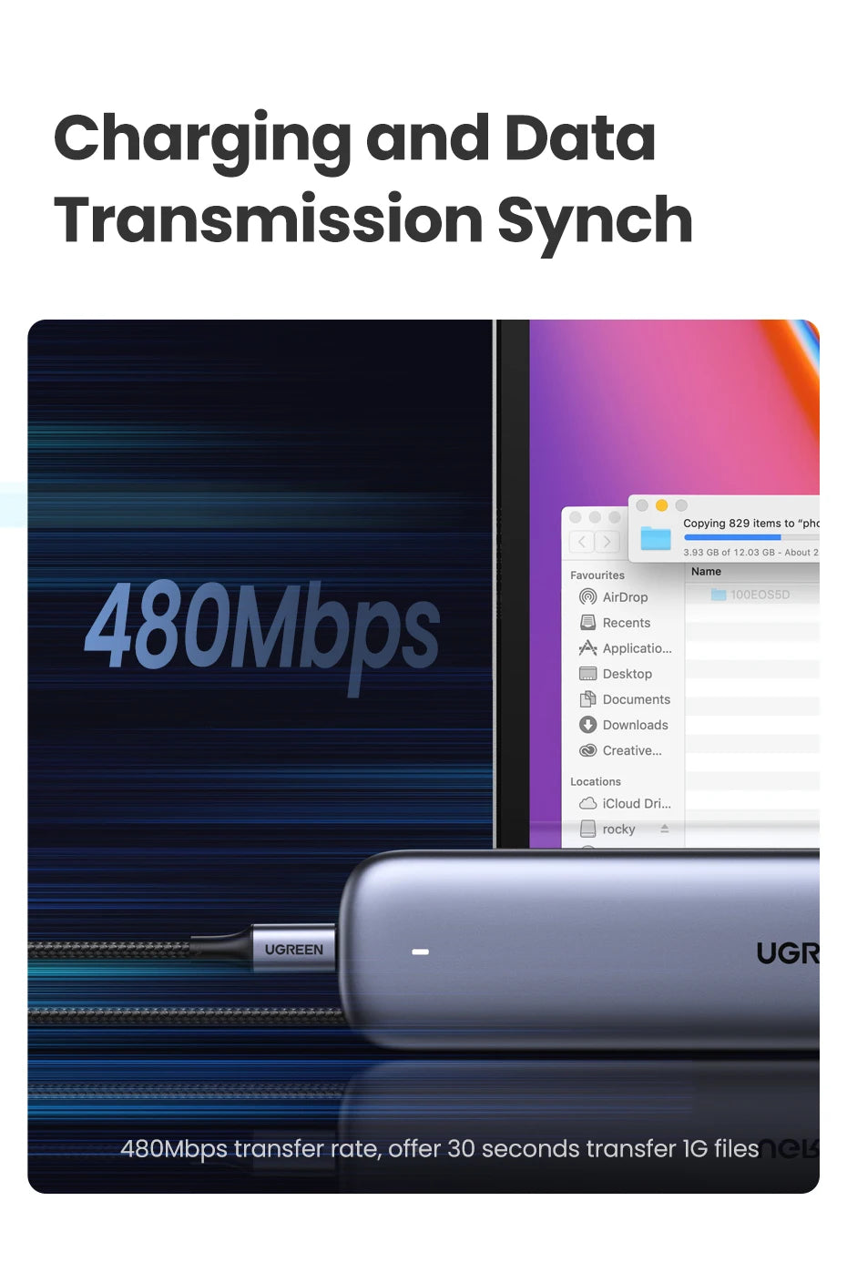 100W USB-C to USB-C Fast Charging and Data Sync Cable