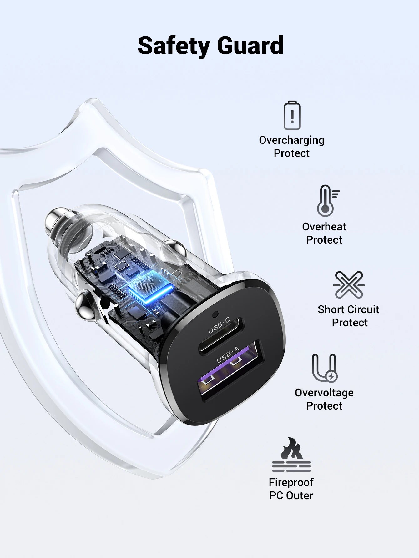 30W Fast USB-C Car Charger with Power Delivery - 4