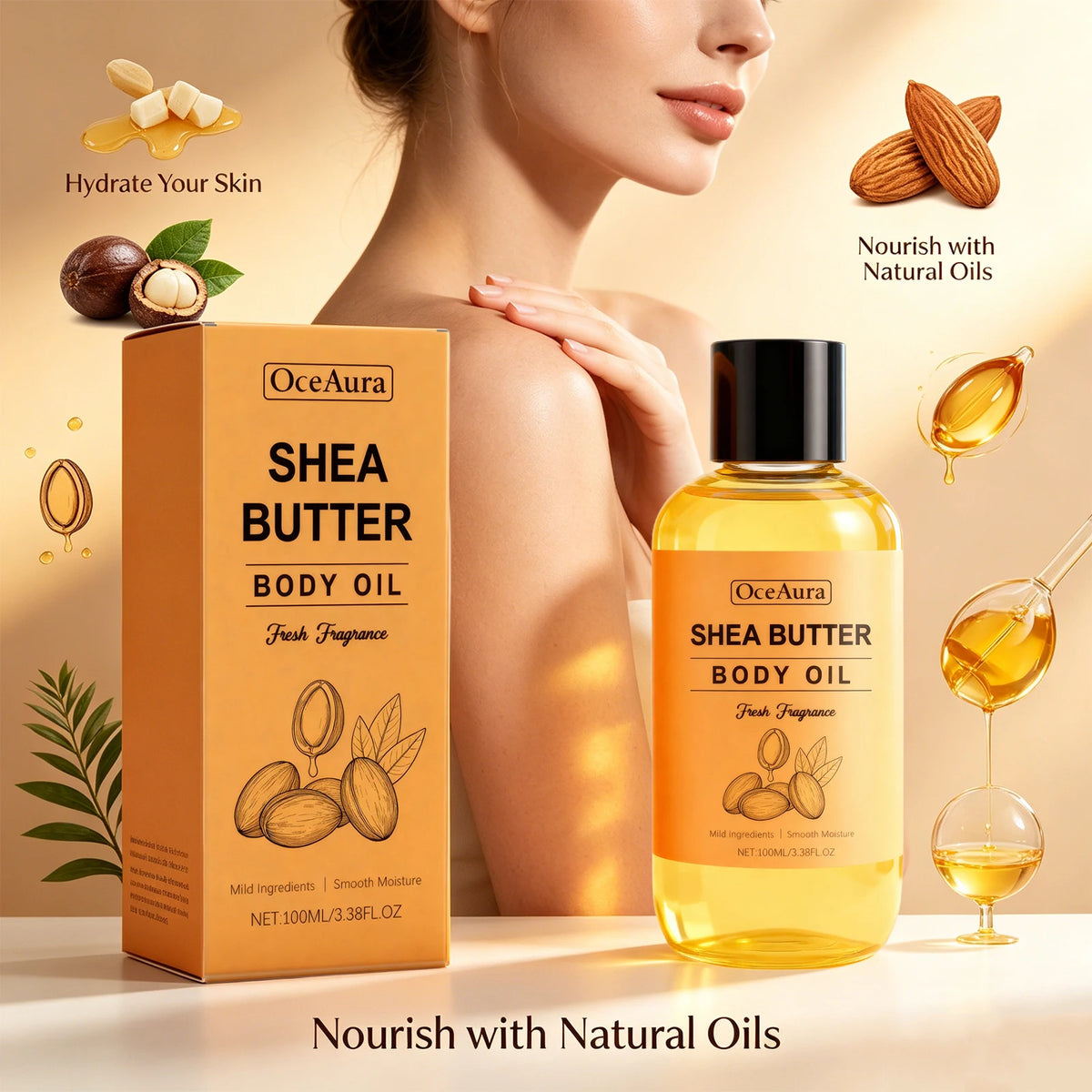 Shea Butter Nourishing Body Oil for Dry Skin