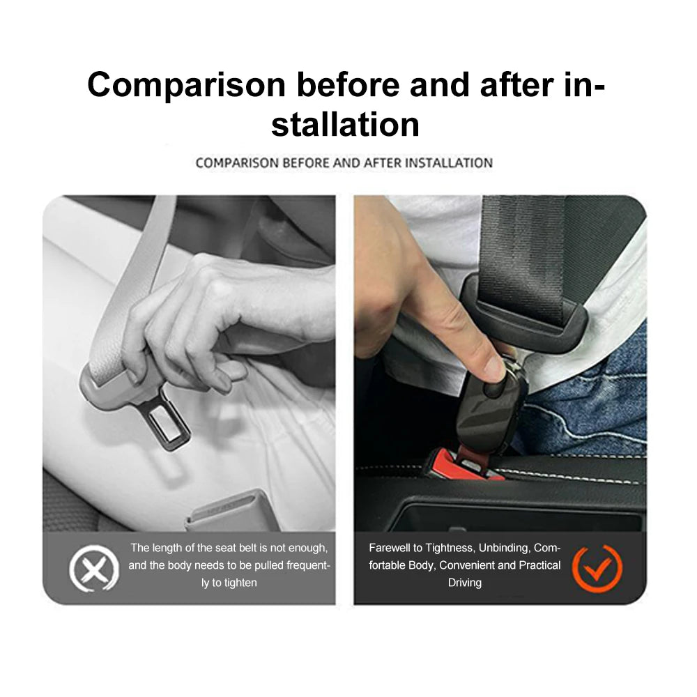 Metal Car Seat Belt Clip Buckle Extender 2cm Insert Socket
