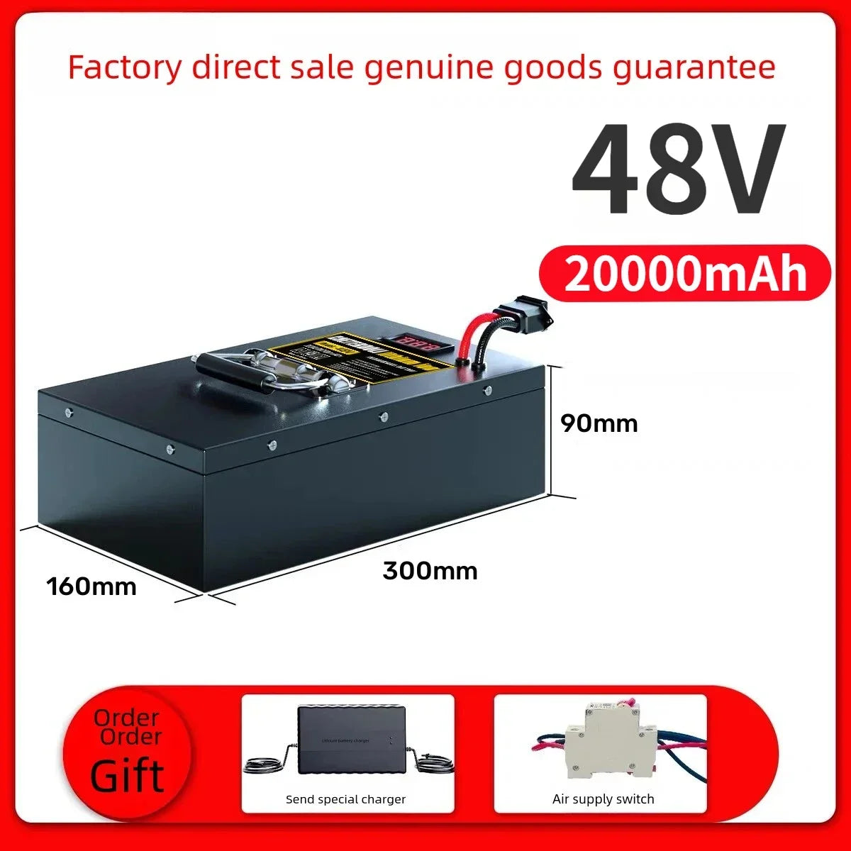 72V 50Ah Lithium-Ion Rechargeable Battery for E-Bikes and Scooters
