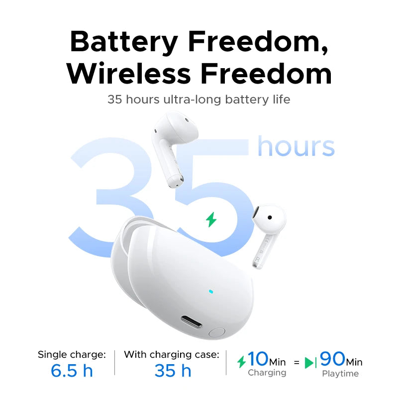Wireless Bluetooth 6.0 TWS Earbuds with 35-Hour Battery Life