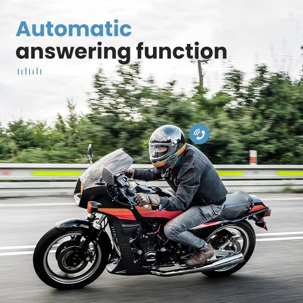 BT-12B Bluetooth 5.0 Motorcycle Helmet Intercom Headset 300M Range