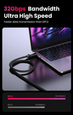 8K DisplayPort 1.4 Cable 32.4Gbps for Gaming Monitors and PCs