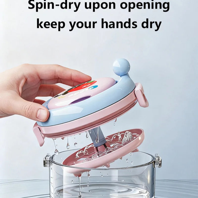 Rotary Denture Cleaning and Storage Container with Drainage Tray - 6