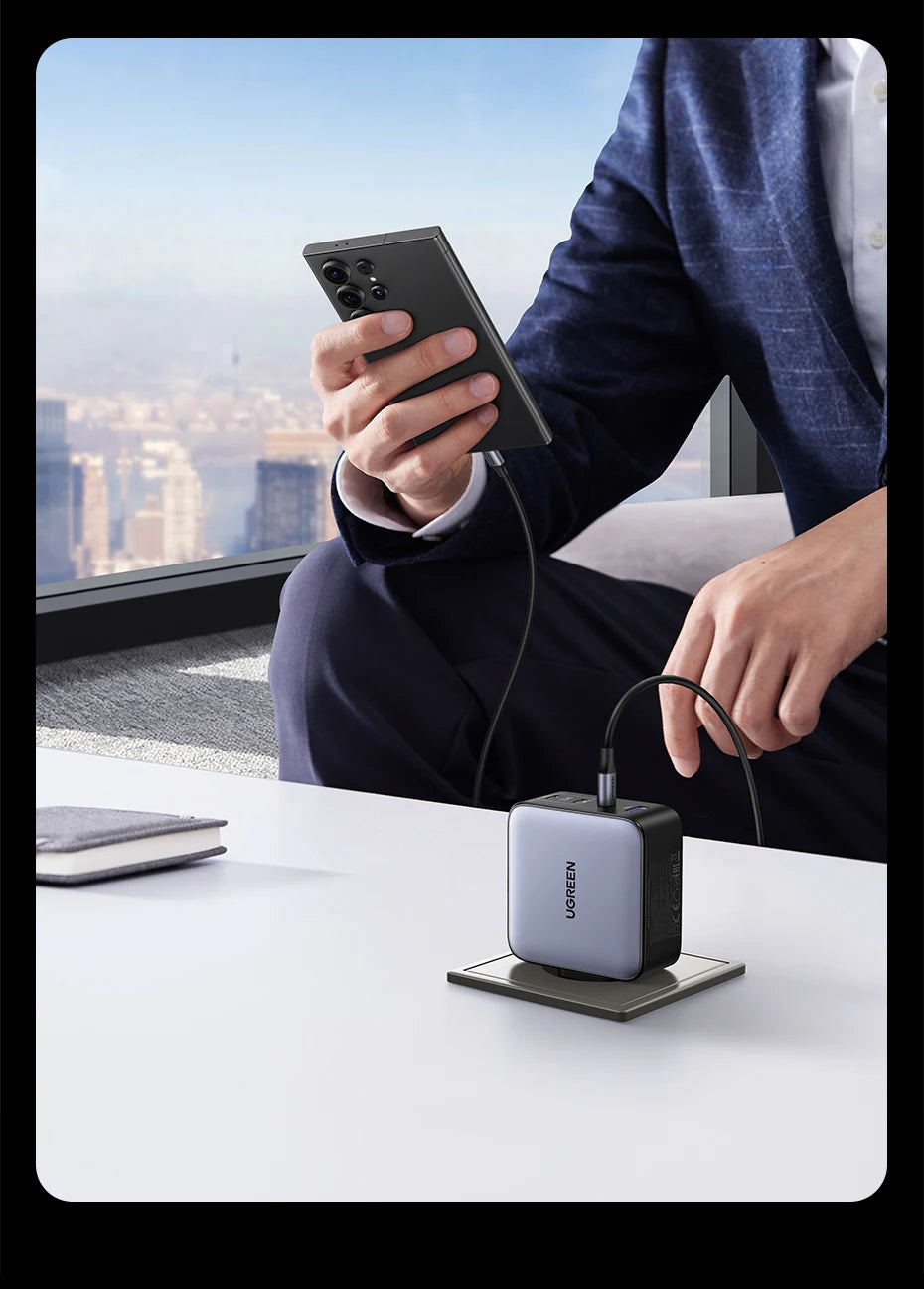 200W GaN Fast Wall Charger for Laptops and Smartphones