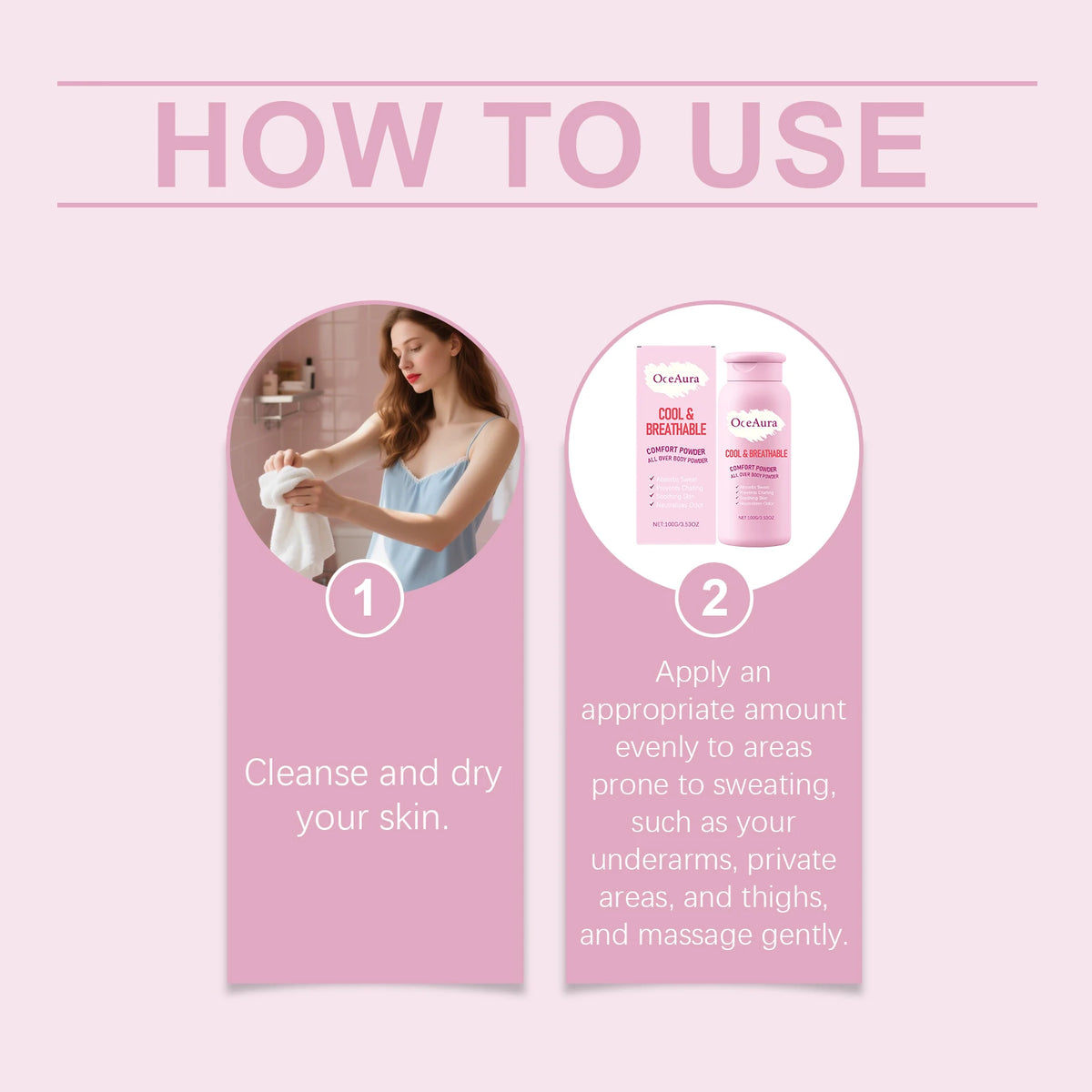 All-Over Body Cooling and Sweat Absorbing Comfort Powder