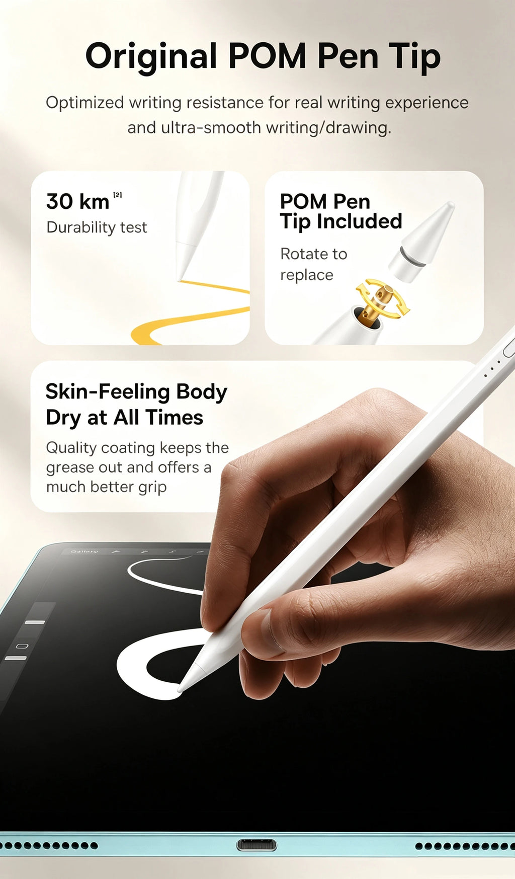Magnetic Bluetooth Stylus Pen for iPad with Palm Rejection
