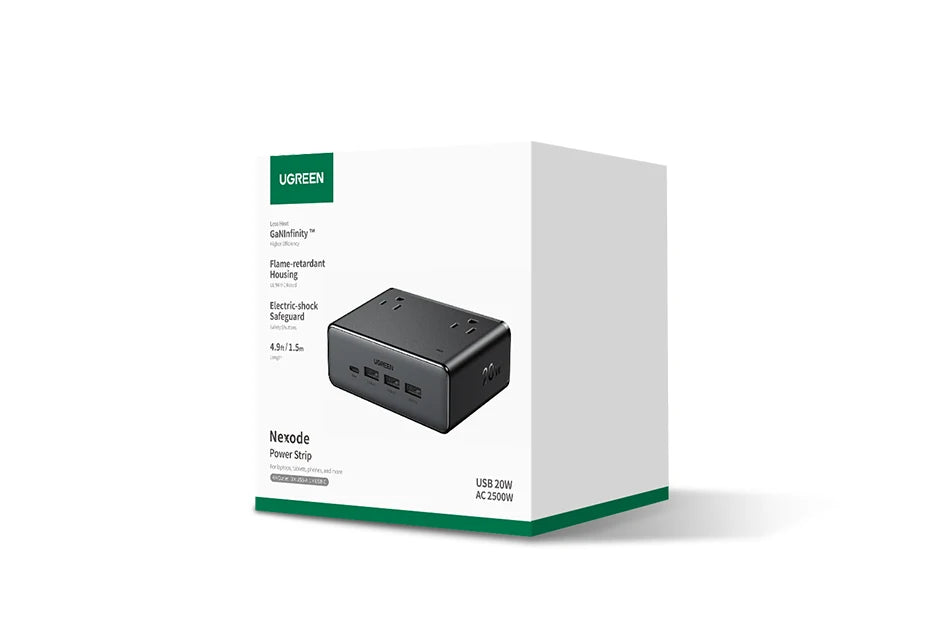 8-in-1 Compact Desktop Power Strip with USB-C Fast Charger