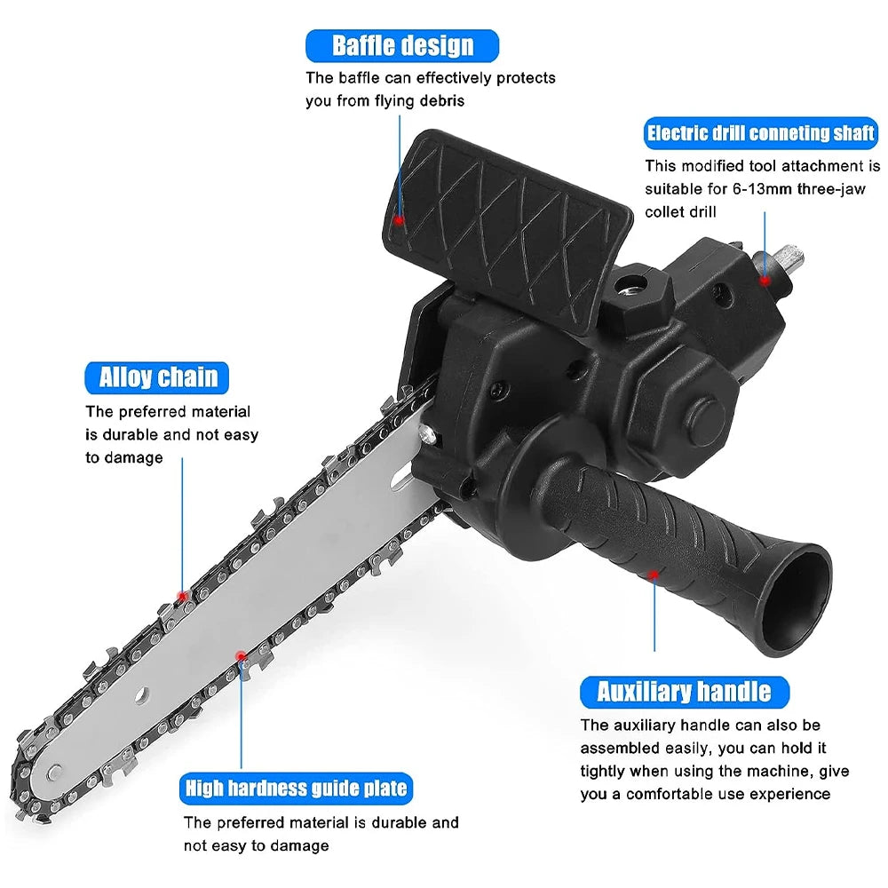 6-Inch Electric Drill Chainsaw Attachment Converter - 2