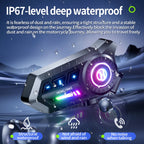 Bluetooth 5.4 Motorcycle Helmet Headset with RGB Lights and IP67 Rating