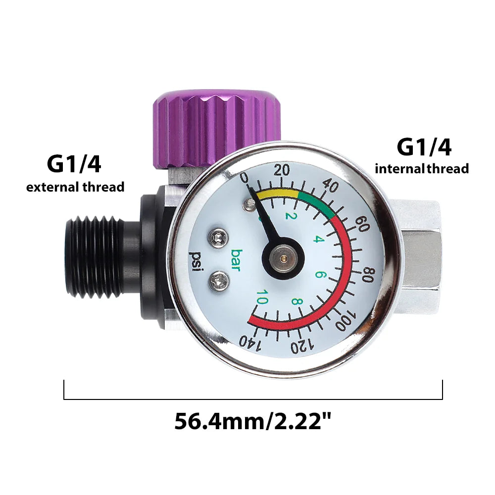 Adjustable G1/4 Air Pressure Regulator for Spray Guns