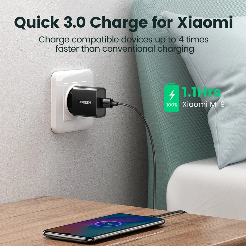 18W Quick Charge 3.0 USB Fast Wall Charger - 3