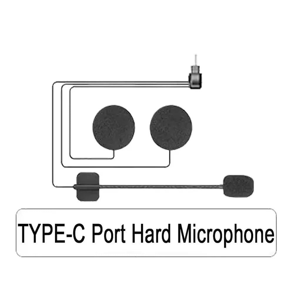 Type-C Motorcycle Helmet Bluetooth Headset Speaker and Mic Kit - 9