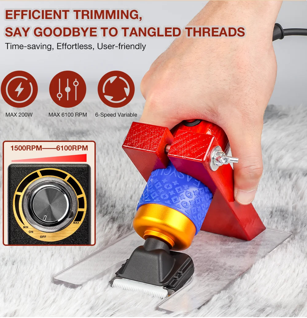 200W Electric Carpet Tufting Trimmer and Pet Grooming Clipper