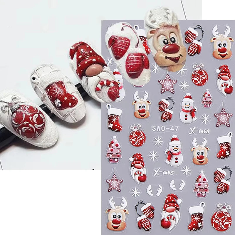 Christmas Cartoon Nail Art Stickers - 3
