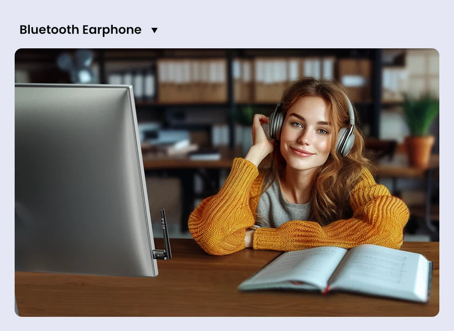 Bluetooth 5.4 USB Adapter for PC Wireless Connectivity