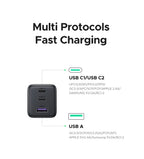 30W GaN Fast Wall Charger with Triple USB Ports