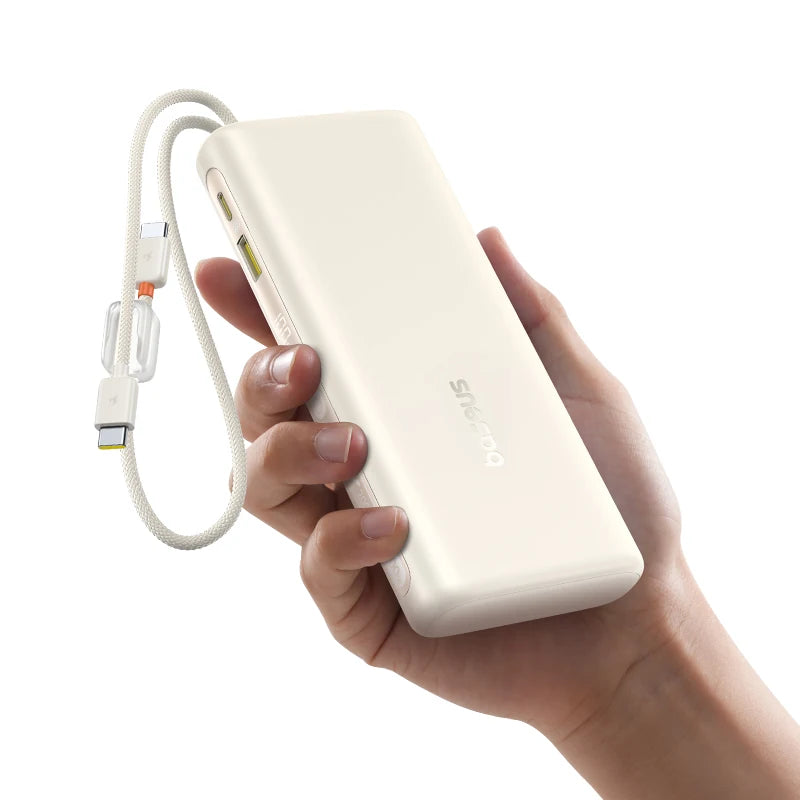 100W 20000mAh Fast Charging Power Bank with Built-In USB-C Cables