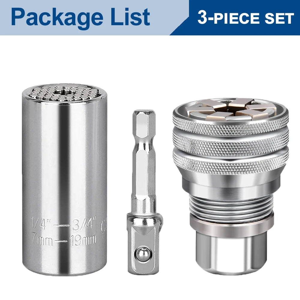 Universal Adjustable Socket Wrench Tool Set for Bolts and Nuts