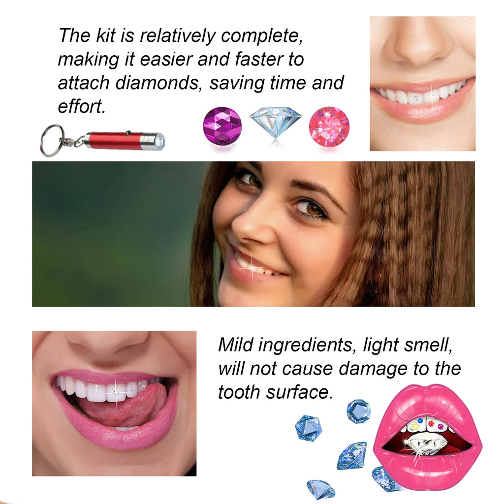 Professional DIY Tooth Gem Kit with UV Light