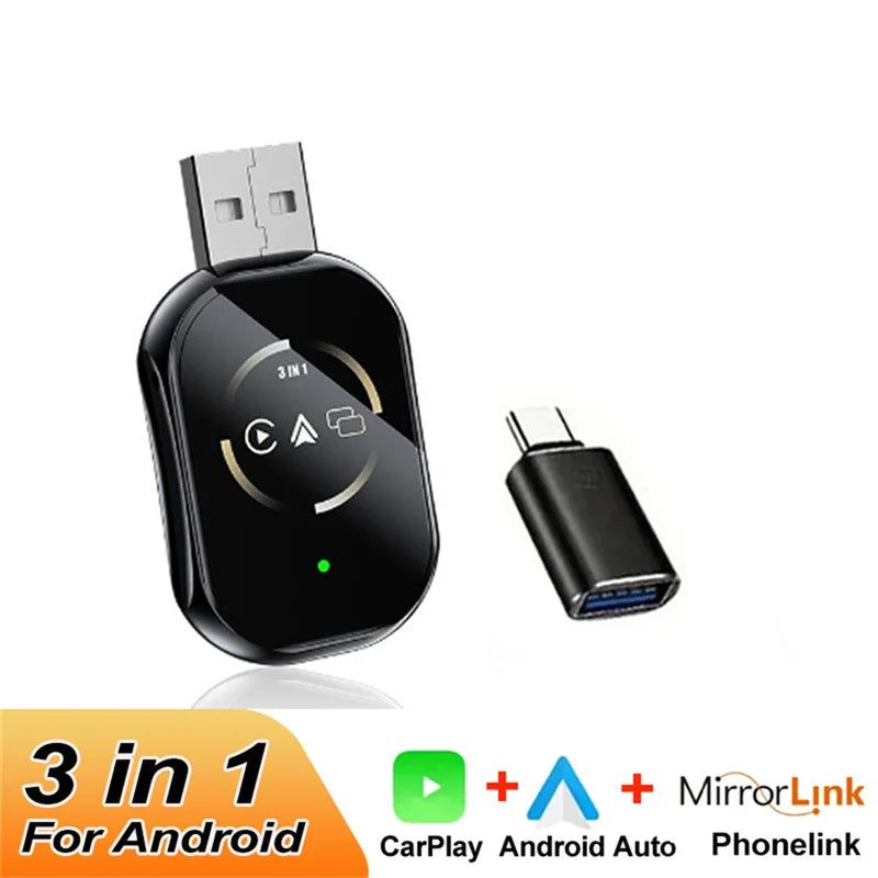 Wireless CarPlay and Android Auto 3-in-1 Adapter