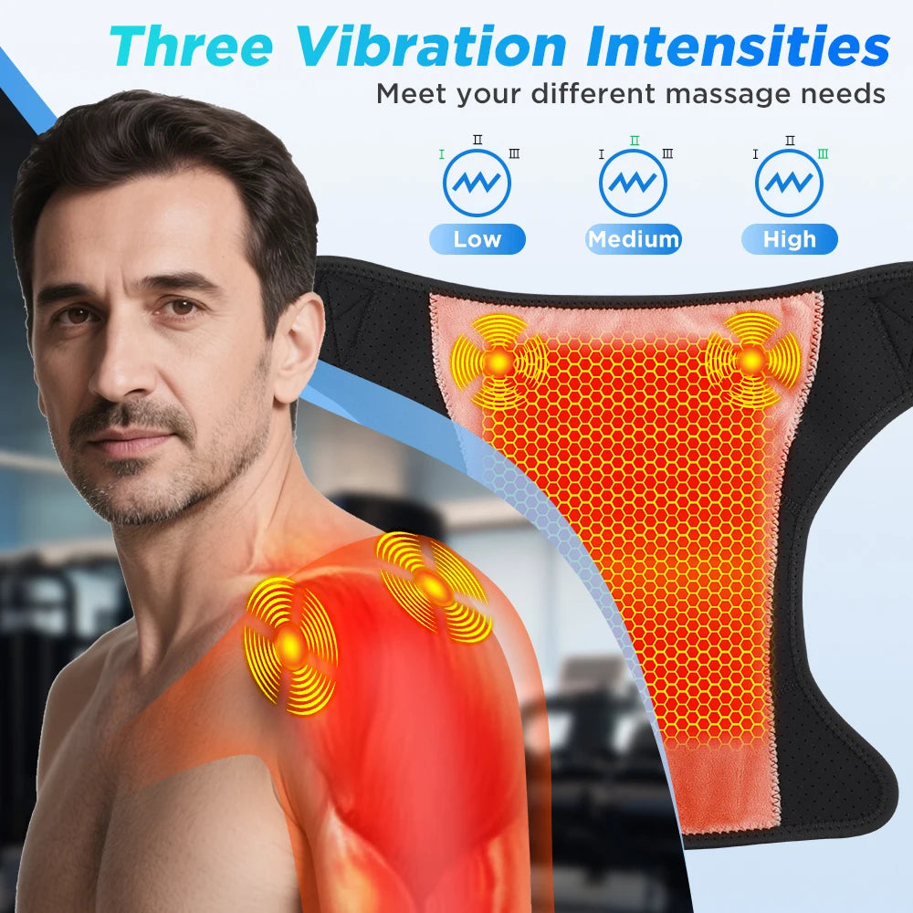 Cordless Heated Shoulder Massage Brace with App Control