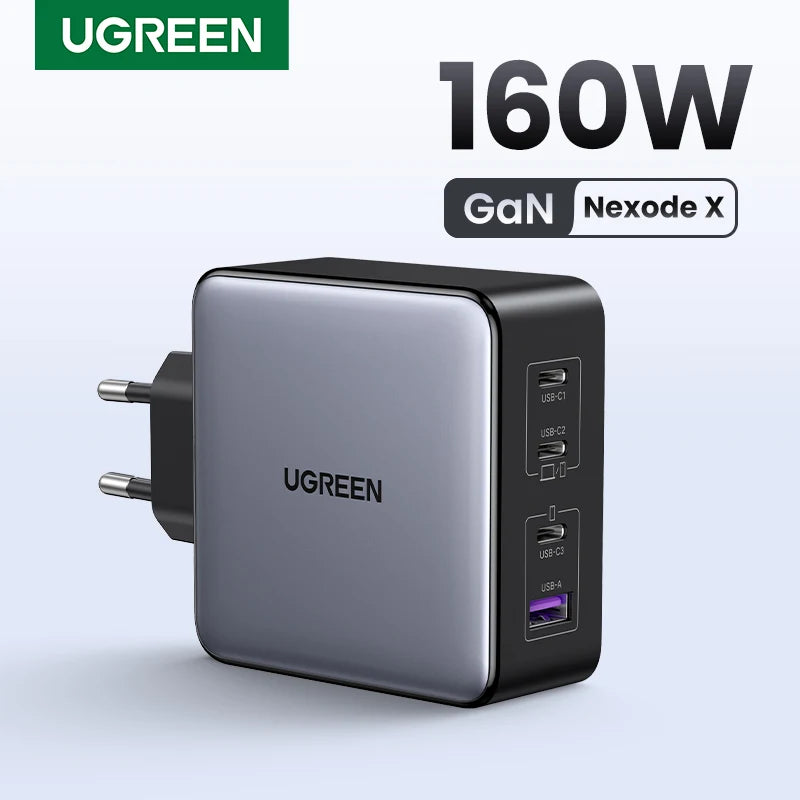 160W GaN Fast Charger for Laptops and Smartphones