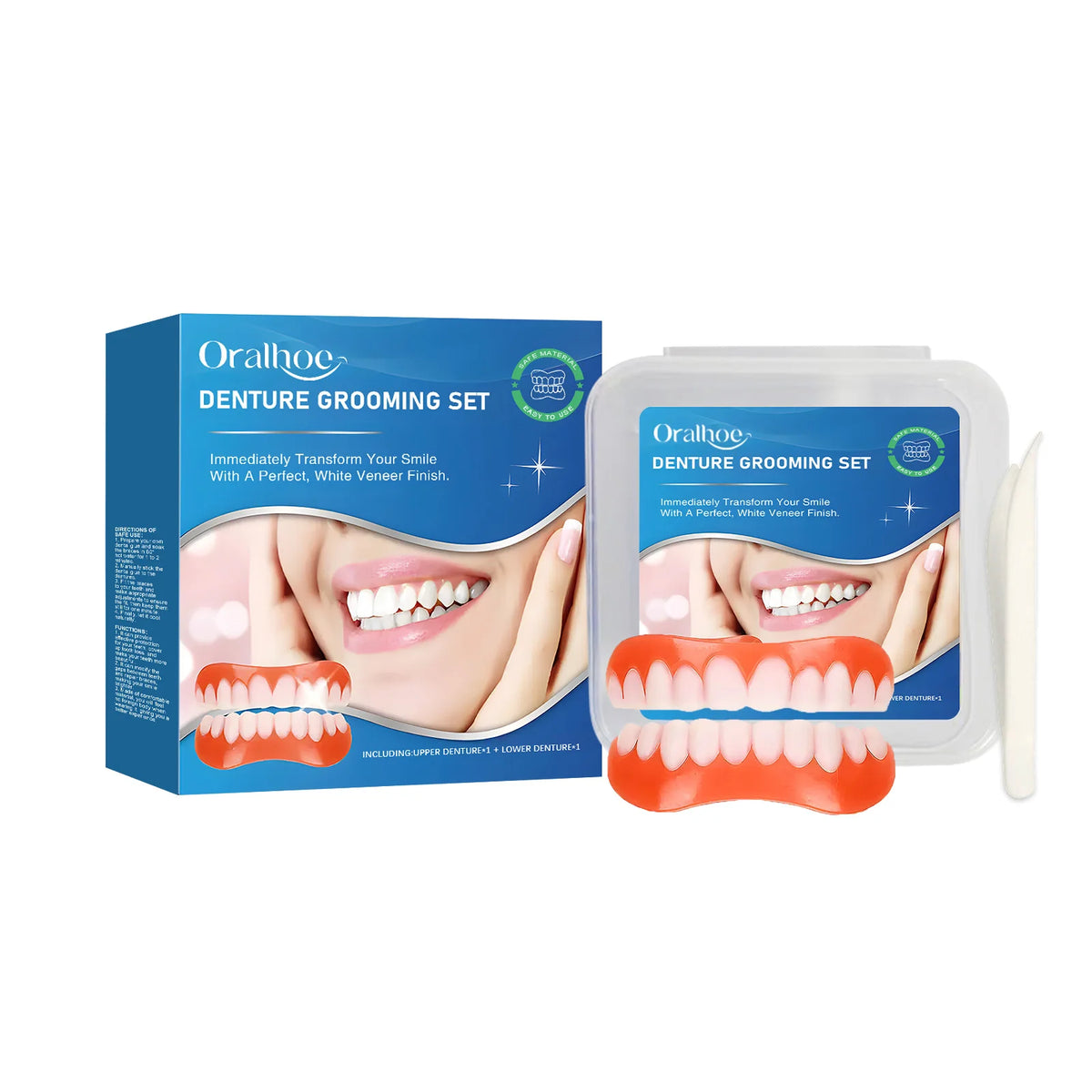 Temporary Silicone Denture Set for Instant Smile Transformation