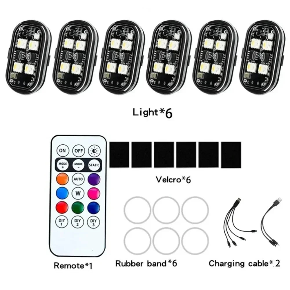 Wireless RGB LED Strobe Warning Light for Vehicles - 20