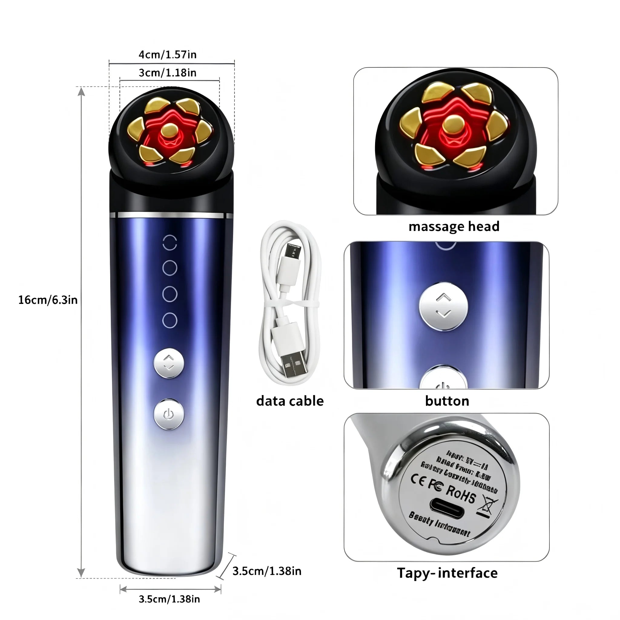 3-in-1 Facial Massager for Skin Tightening and Rejuvenation - 12