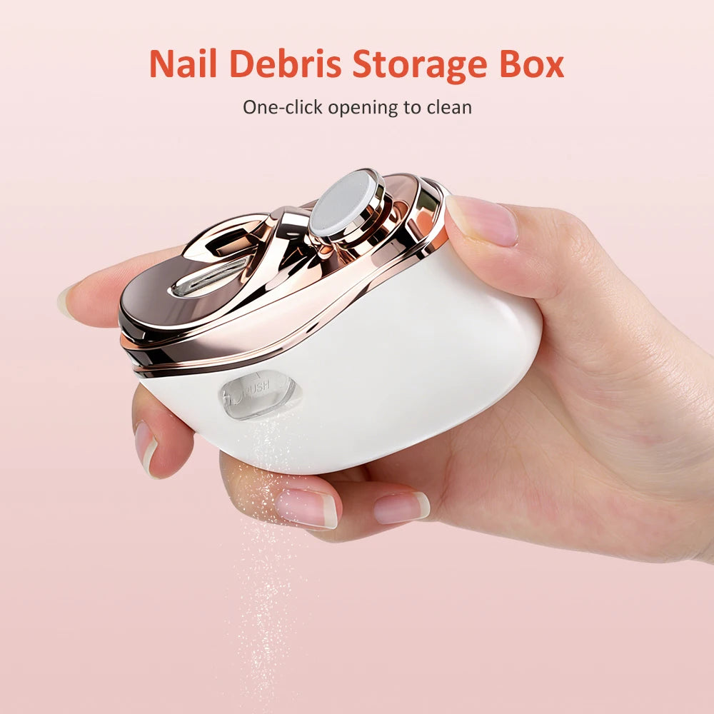 Automatic Electric Nail Clipper with LED Light - 10