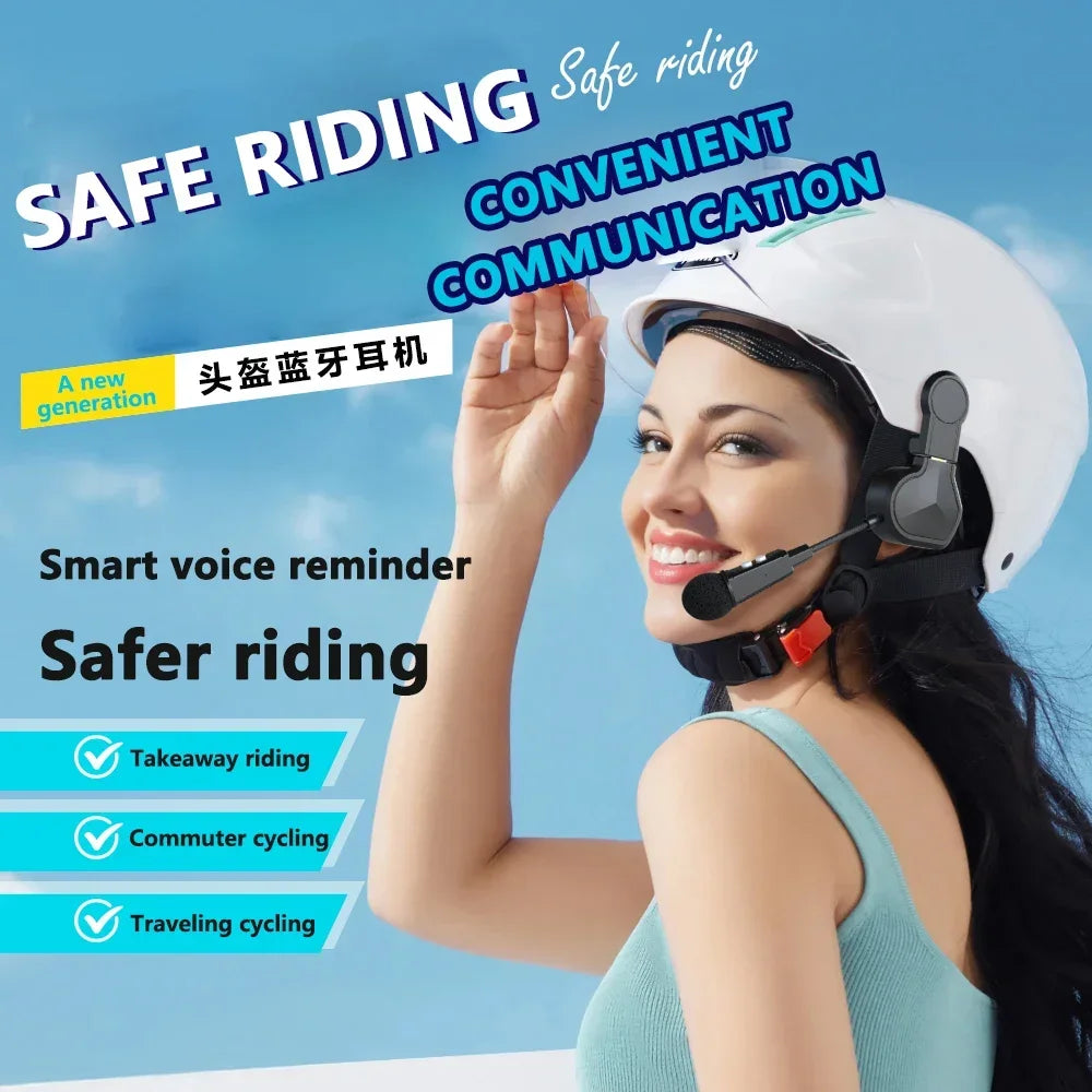 Motorcycle Helmet Wireless Bluetooth 5.3 Headset with Handsfree Mic